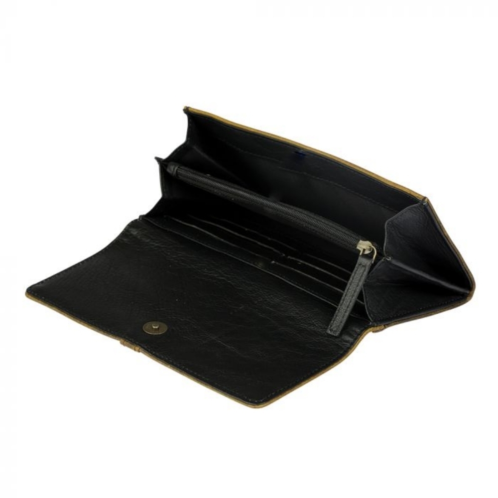 Boho New Western Myra Bag Black  White Cowhide Leather Wallet checkbook - Picture 3 of 8